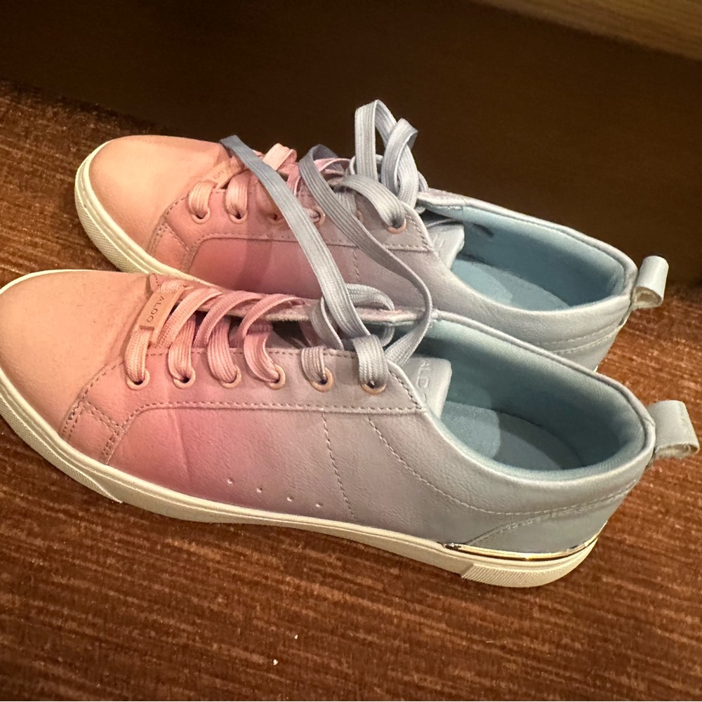 Aldo Pink and Blue Gradient Sneakers - Picture 5 of 10